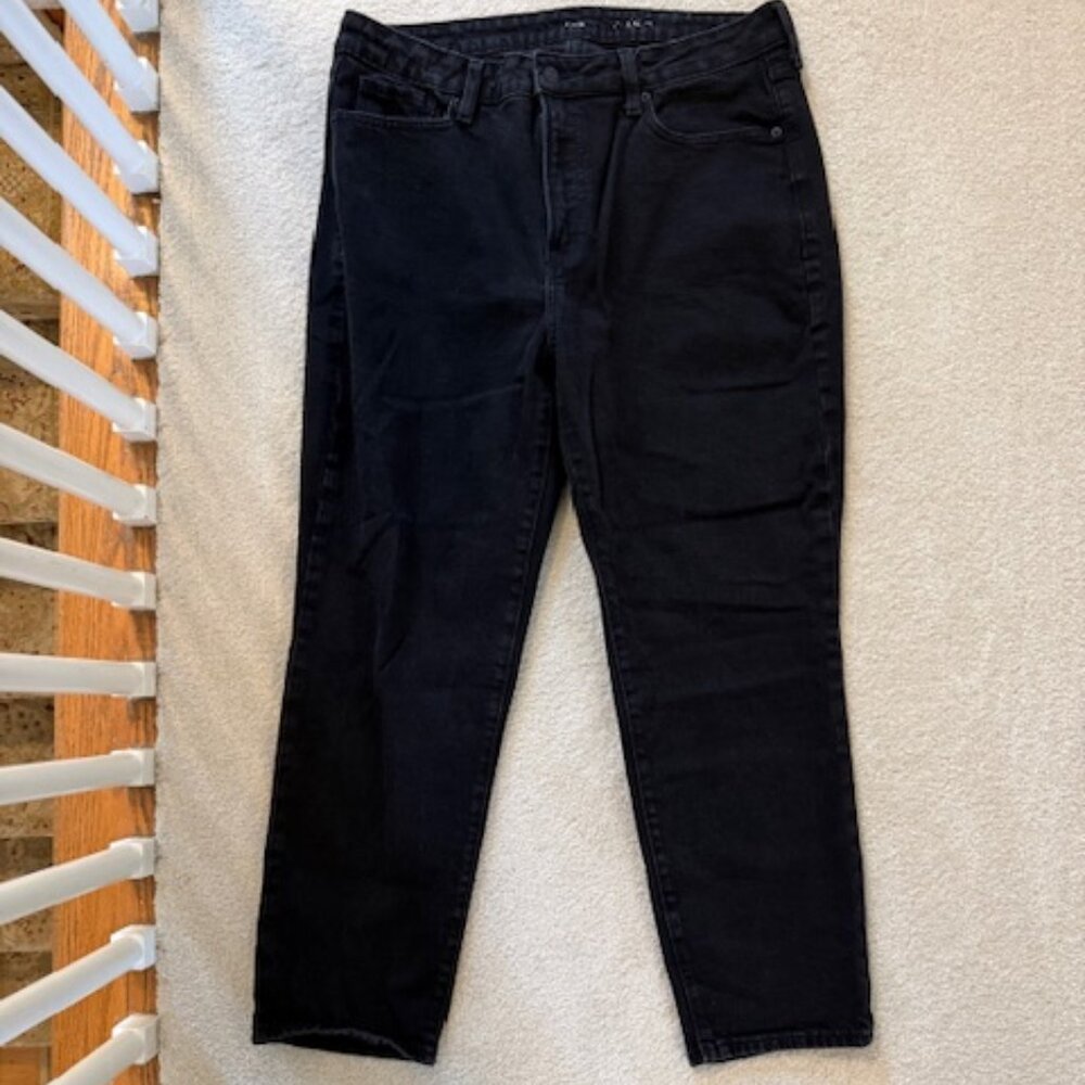 High-Waisted OG Straight Ankle Jeans Black